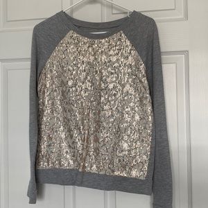 Gray blingy lacy sweatshirt from LOFT